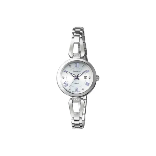 CASIO Кварцевый Movement Женские SHEEN Часы 36,8mm*29,3mm*8,1mm Серебряные