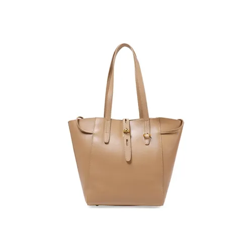 MQ Натуральная кожа Корзинка-сумка Тоут Сумка Сумка для покупок Сумка на одно плечо Средний размер Женская Хаки Абрикос