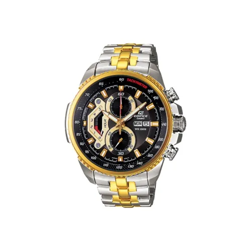 CASIO EDIFICE Collection Кварцевый механизм нержавеющая сталь ремешок часы 51*49,3 мм мужские часы золотой циферблат EF 558SG 1A