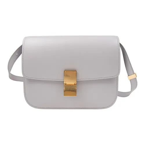 CELINE Классический Bo Коровья кожа Тофу Cube Сумка Сумка через плечо Средний Женские Серый