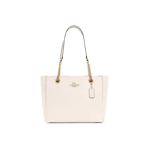 COACH Marlie Сумка Tote из кожаной ткани Сумка для покупок Сумка через плечо Сумка Большая Женская Белая