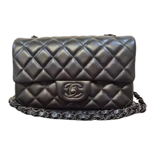 CHANEL So Black Овечья кожа Сумка через плечо Мини Женская Черная