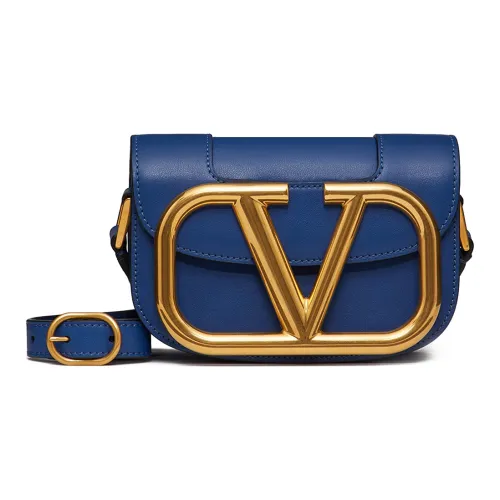 Valentino Сумка через плечо из коровьей кожи маленькая женская синяя