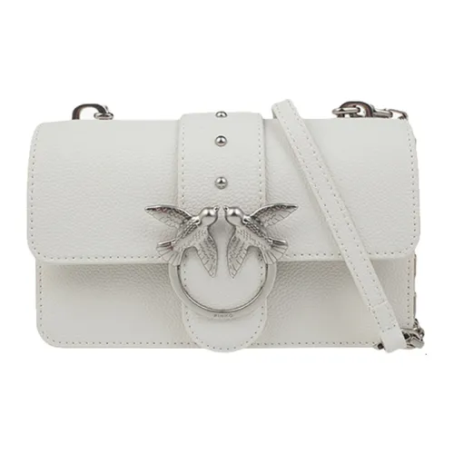 PINKO SIMPLY Корова Кожа Сумка через плечо Мини Женская Серебряный Серый