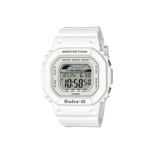 CASIO Baby G Sports Collection Кварцевый механизм Смольный ремешок Часы Женские Белый циферблат