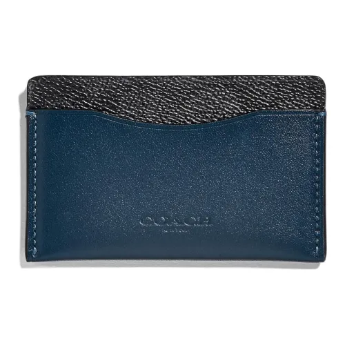 COACH Кошелек из гладкой кожи с фирменным покрытием холст держатель для карт мужской угольно-черный темно-синий