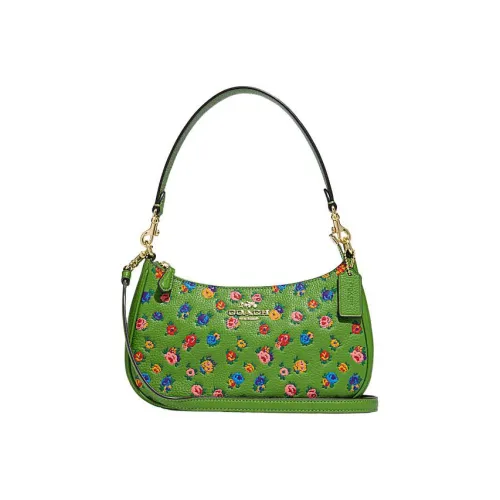 COACH Teri Кожа Сумка через плечо Средняя Женская Зеленая