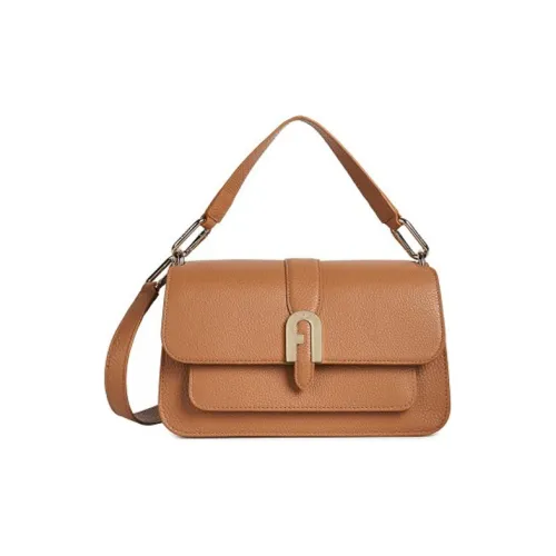 Furla Sofia Grainy Кожа Сумка на плечо Портативная Сумка через плечо Маленькая Женская Медово-коричневая