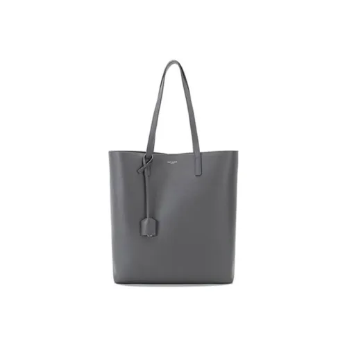 SAINT LAURENT Кожа Тоут Сумка Сумка для покупок Комбинированная сумка Сумка Сумка через плечо Женская Серый Белый