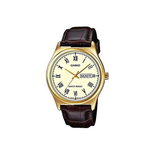 CASIO Standard Series Кварцевый механизм Часы Мужские Золото Циферблат MTP V006GL 9B