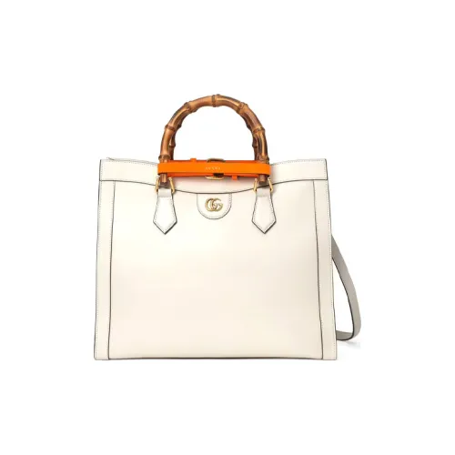 GUCCI Diana Кожа Тоут Сумка Сумка для покупок Сумка среднего размера Женская Экрю