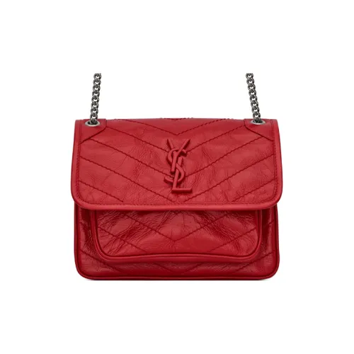 SAINT LAURENT Niki Кожа Сумка-хобо Сумка через плечо Сумка на плечо Женская Cupid Красный