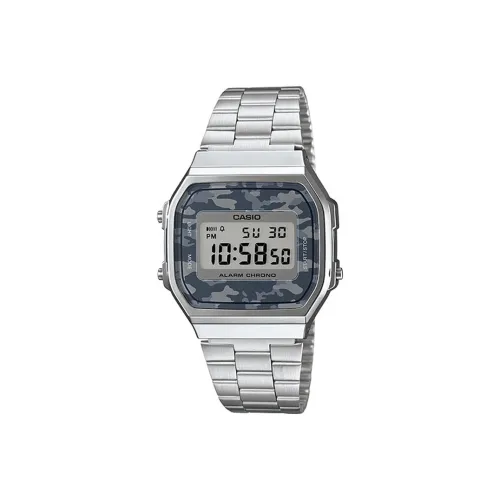 CASIO Vintage Collection A168 Кварцевый механизм Нержавеющая сталь Ремешок Часы Мужские Серый циферблат A168WEC 1VT