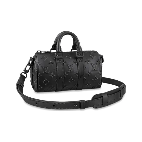 LOUIS VUITTON Keepall Коровья кожа Сумка через плечо Сумка на плечо Мини Мужская Черная