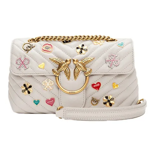 PINKO Корова Кожа Bird Сумка Swallow Сумка Сумка через плечо Сумка на плечо Женская Бежевая