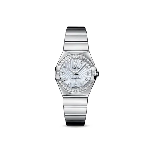 OMEGA Constellation Series Constellation Watch Кварцевый механизм Женские часы 27 мм Серебристый циферблат Стальной ремешок