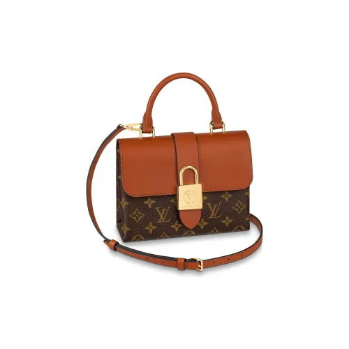 LOUIS VUITTON Locky Покрытый холст с кожаными вставками Locket Сумка Сумка через плечо Сумка Маленькая Женская Карамель