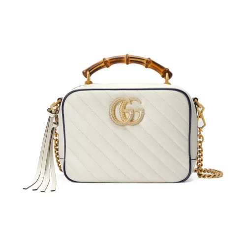 GUCCI Marmont Quilted кожаная сумка через плечо маленькая сумка женская белая