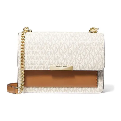 MICHAEL KORS Нефритовая кожа Коровья кожа Сумка через плечо Большая Женская Ванильный белый и Коричневый
