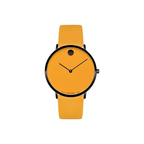 MOVADO 47 Collection Кварцевый механизм Унисекс Часы 40 мм Желтый Циферблат Часы Корпус из Нержавеющей стали