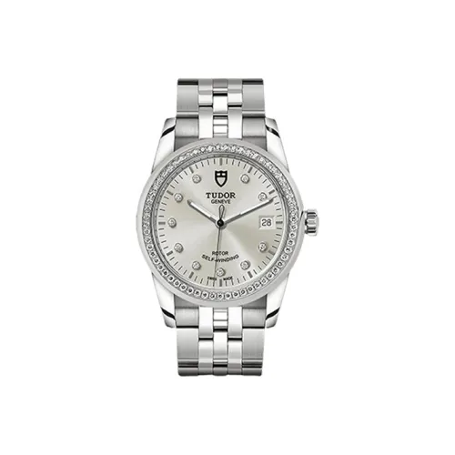 TUDOR Jun Jue Series Автоматический Механический Механизм Женские Часы 36 мм Серебристый Циферблат Стальные Оправа Часов Стальной Ремешок