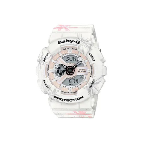 Casio Baby G Кварцевый механизм Смольный ремешок Часы Женские Белый циферблат