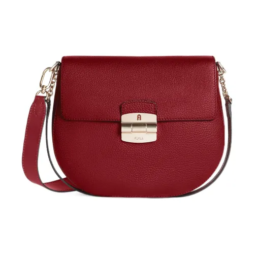 Furla Club 2 с рельефом телячья кожа седло сумка свинка сумка через плечо маленькая женская бордовый