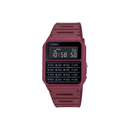 CASIO YOUTH Collection Цифровой Калькулятор-Контр Циферблат Кварцевый Механизм Смольный Ремешок Часы Мужские Черный Циферблат