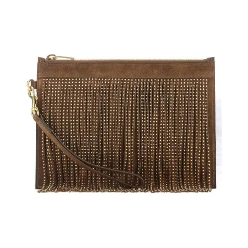 SAINT LAURENT Замша Клатч Женские Коричневый