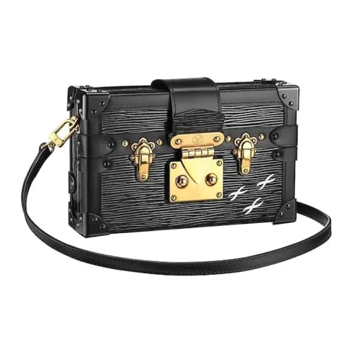 LOUIS VUITTON PETITE MALLE Сумка через плечо из кожи EPI ручная сумка маленькая женская черная