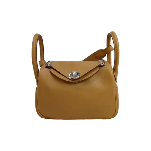 HERMES Lindy Swift Телячья кожа Сумка Сумка через плечо Сумка через плечо Мини Женская 2S Кунжут Желтый Внутренняя одежда 9R Лимон