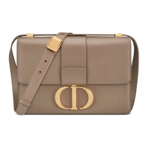 DIOR 30 Montaigne Гладкая коровья кожа Сумка через плечо Женская Теплый серо-коричневый