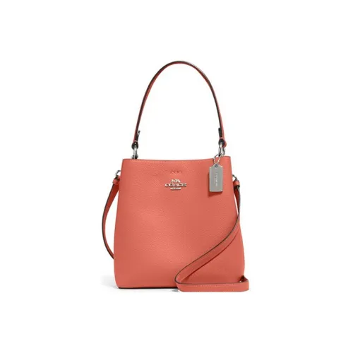 COACH Town Сумка из галечной кожи ведрообразная сумка сумка через плечо маленькая сумка через плечо женский апельсин