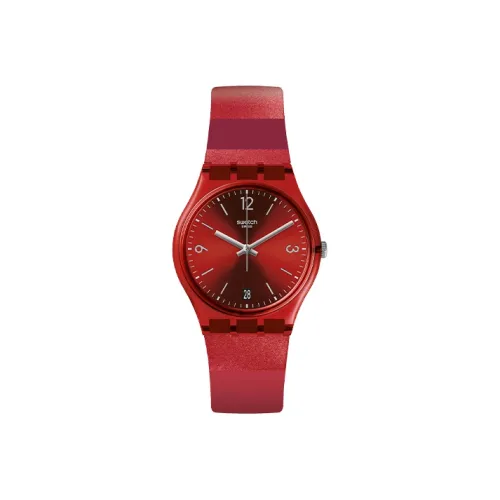 SWATCH Originals Original Collection Кварцевый механизм Женские часы 34 мм Красный циферблат