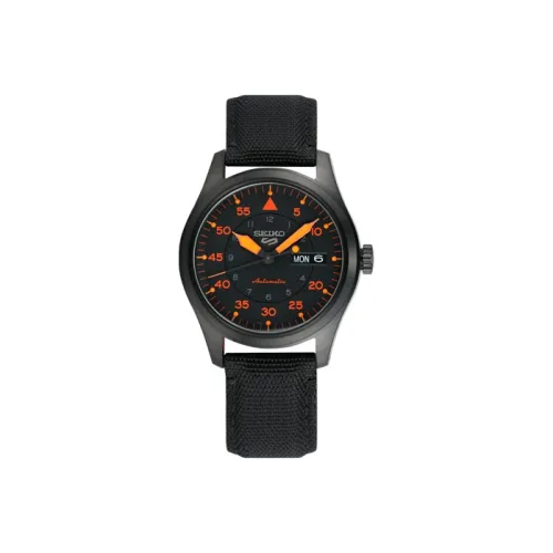 SEIKO Seiko5 Collection Механический механизм Нейлоновый ремешок Часы Мужские Черный циферблат SRPH33K1