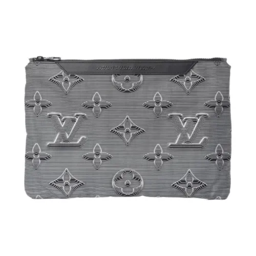 LOUIS VUITTON 2054 Клатч из коровьей кожи унисекс серый