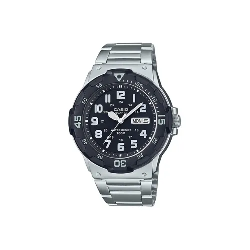 CASIO YOUTH Collection MRW Круглый Disk THREE Булавка Кварцевый механизм Нержавеющая сталь Ремень Часы Мужские Черный циферблат