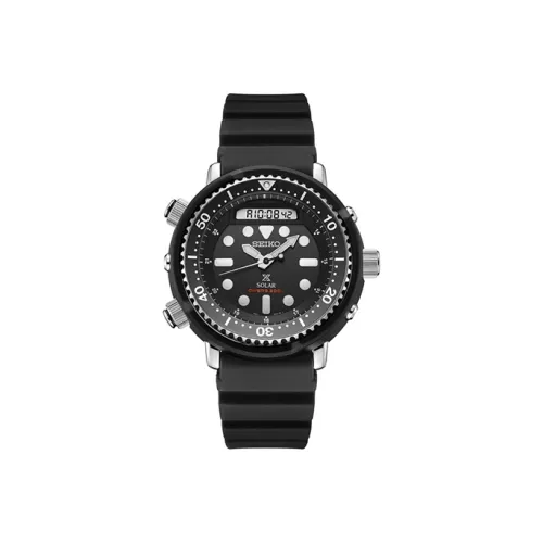 SEIKO Prospe Collection Солнечный кварцевый механизм силиконовый ремешок часы для мужчин черный циферблат SNJ025P1