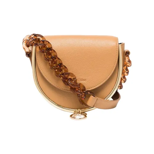 See By Chloe Коровья крупнозернистая текстура Сумка через плечо Женская Коричневая