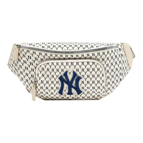 MLB MONOGRAM Коллекция Полиэстер Сумка через плечо Бананка Обычный Унисекс Айвори Белый