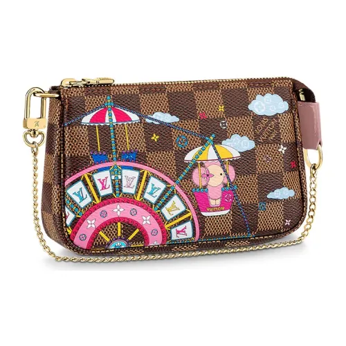 LOUIS VUITTON Холст Сумка через плечо Мини Женская Коричневая