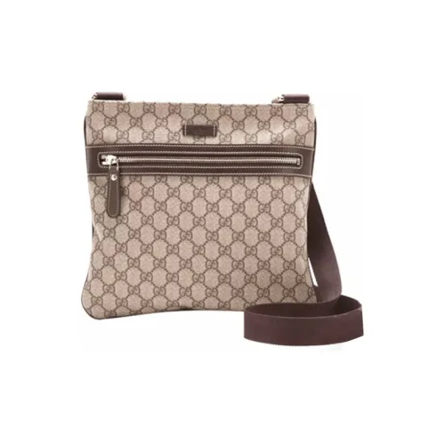 GUCCI Canvas с кожаными вставками курьерская сумка сумка через плечо стандартная мужская цвет эбеновое дерево коричневый