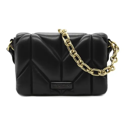 MIU MIU Sheepskin Crossbody Bag Shoulder Bag Women's Black