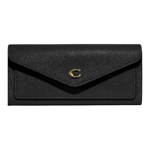 COACH Wyn Кожа Кошелек Стандартный Женский Черный
