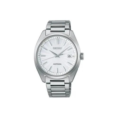 SEIKO Astron Series Солнечный Кварцевый Механизм Титан Ремешок Часы Мужские Серебристый Циферблат
