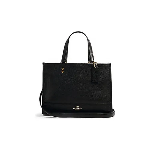 COACH Dempsey Кожа Тоут Сумка Сумка для покупок Ручная сумка Сумка через плечо Сумка на плечо Женская Черная