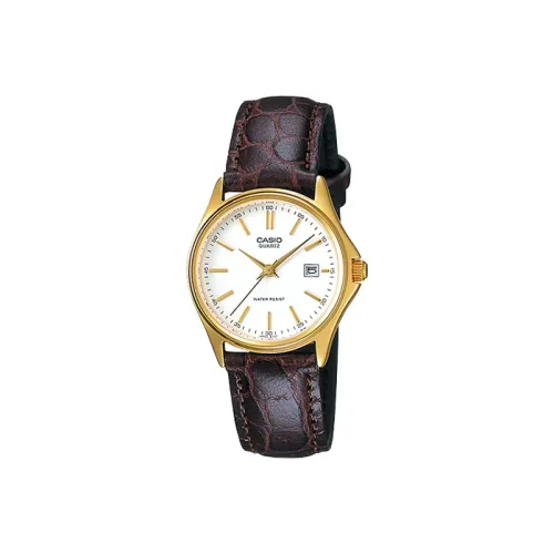 CASIO VINTAGE Collection DRESS Collection Кварцевый механизм Искусственная кожа Ремешок Часы Женские Белый циферблат