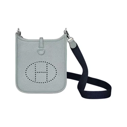 HERMES Evelyne Сумка через плечо из коровьей кожи мини женская светло-синяя