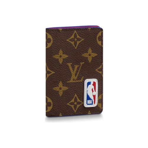 LOUIS VUITTON NBA Покрытый холст Кошелек Мужской Коричневый
