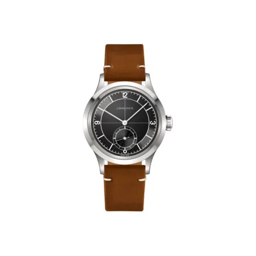 LONGINES Автоматический Механический Механизм Мужские Классические Винтажные Часы 38,5мм*11мм Черный